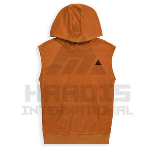 Light Weight Comfortable <b>Sleeveless</b> <b>Hoodies</b> Casual Wear Plus Size Solid Material <b>Sleeveless</b> <b>Hoodies</b> for <b>Men</b> - Product Image 5