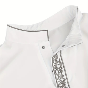 Nuovo arrivo Design moderno maniche lunghe da uomo Thobe per stile Saudi poliestere Eid vestito traspirante tessuto Abaya - Product Image 3