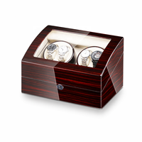 Remontoir de montre automatique de luxe MINEESI fait main, 4+6 emplacements, en bois d'ébène laqué brillant avec protection en microfibre crème