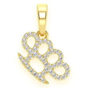 Collier en or véritable 10 carats de style nouveau avec pendentif en diamant naturel à angle de jointure, pendentifs et breloques en gros pour femmes - Product Image 1