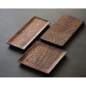 Assiette en bois carrée sculptée tendance minimaliste Design géométrique en bois naturel Snack Dish Artisan Tray for Home Decor Dining - Product Image 4