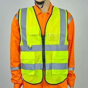 Chaleco de seguridad sin mangas de alta visibilidad con cinta reflectante para trabajadores de la construcción y exteriores - Product Image 1
