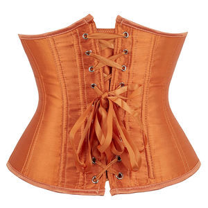 Orange Satin Corset Body Shaping Shapewear Waist Slimming Bustier <b>Lingerie</b> for <b>Women</b> <b>Sexy</b> Trendy Fashion Outfit - Product Image 2