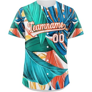 Camiseta de béisbol con botones personalizada, camiseta de béisbol con estampado gráfico de sublimación, malla de ajuste juvenil, bordado de sarga, ajuste de EE. UU. - Product Image 1