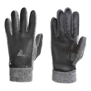Gants d'hiver en cuir de vachette véritable pour hommes classiques laine polaire doublée écran tactile Compatible pour le cyclisme ski en plein air - Product Image 1