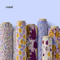 Tissu imprimé numérique en voile 100% coton, motifs nœuds et fleurs, vente en gros, faible MOQ, commande personnalisée