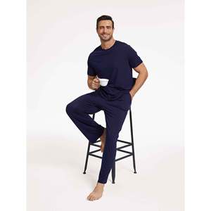 Ensemble de pyjama pour homme en tissu de bambou, vente en gros, ensemble deux pièces, vêtements de détente, grandes tailles - Product Image 5