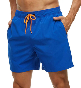 Shorts de bain pour hommes respirants en gros, OEM, extensibles, à séchage rapide, avec poches zippées et doublure en mesh - Product Image 3