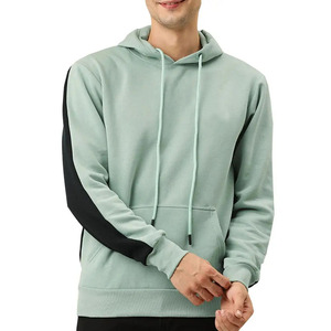 Sweat à capuche en molleton de coton léger pour homme avec logo personnalisé, OEM ODM, vente en gros, sweat à capuche uni de qualité supérieure, streetwear - Product Image 2