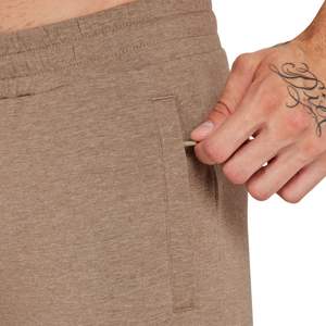 Pantalon de survêtement collectif gris chiné pour hommes Coupe décontractée Jambe fuselée en coton doux Usage quotidien Taille élastique et ourlet côtelé - Product Image 5