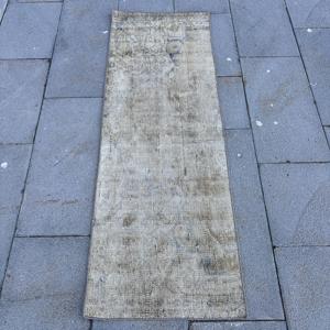 Tapis vintage 1,7 x 4,9 pieds, petit tapis turc, tapis camouflage gris bleu - Product Image 1