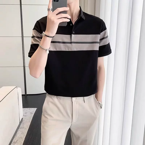 OEM Logo personnalisé Conception tempérament littéraire à la mode nouveau polo slim à manches courtes pour hommes - Product Image 3