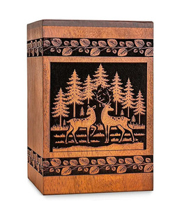 Venta caliente estilo americano hecho a mano de madera urnas de cremación moderno funerario urnas decorativas para hombre mujer a bajo precio - Product Image 1