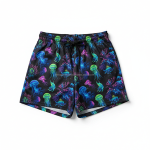 Pantalones Cortos de Malla para Hombre al por Mayor, Transpirables, OEM, con Estampado de Guerrero Samurái, Arte de la Cultura Japonesa, Pantalones Cortos de Hip Hop de Verano - Product Image 1