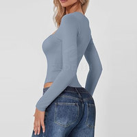 Combinaison de sport personnalisée à col montant et manches longues, séchage rapide, respirante, en polyester/coton, pour femme, yoga, gym