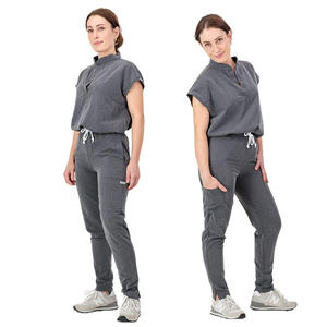 ชุดยูนิฟอร์มสครับสำหรับโรงพยาบาล ผ้าคอตตอนผสม ระบายอากาศได้ดี แขนสั้น คอวี ปักโลโก้ได้ คุณภาพสูง สำหรับฤดูร้อน เหมาะสำหรับทั้งชายและหญิง - Product Image 4