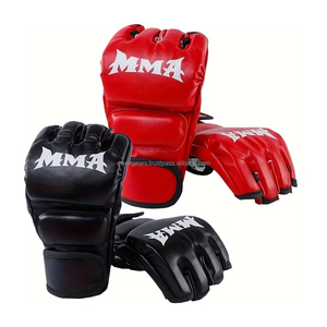 Guantes de MMA de Cuero Personalizados, Transpirables, Antideslizantes, Sostenibles, Ligeros, de Medio Dedo, con Correa de Muñeca Ajustable, para Entrenamiento, Lucha y Boxeo - Product Image 2