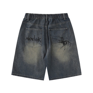 Venta al por mayor de alta calidad vintage Do Old gradiente pantalones cortos de mezclilla logotipo personalizado impreso pantalones cortos de mezclilla de los hombres - Product Image 2