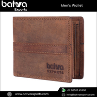 Dompet Kartu Kulit Asli Pria Berkualitas Tinggi, Dapat Disesuaikan, Gaya Vintage Elegan, Panjang Pendek, Benang Katun, RFID