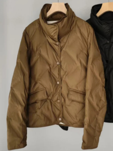 Abrigos acolchados cortos de invierno para mujer, prendas de vestir con acolchado grueso transpirables, cierre de cremallera, capucha incluida, chaqueta acolchada para mujer - Product Image 5