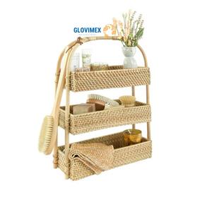 Nouveaux plateaux de rangement en rotin de bambou taille et couleur personnalisables pour la décoration intérieure pour l'affichage de bougies de fruits de salle à manger - Product Image 1