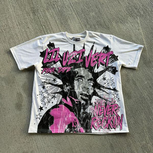 Camiseta de Manga Corta con Cuello en V, Holgada, de Punto, con Estampado de Serigrafía, de Poliéster/Algodón, Hecha en Pakistán - Product Image 5