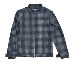 Chaqueta de lana de manga larga Slimfit de alta calidad para hombre, chaqueta de invierno con cuello levantado, cremallera de Color a cuadros personalizada, moda callejera calentada - Product Image 1