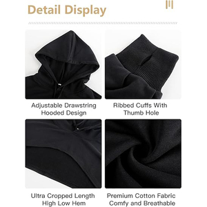 Modern Cropped Hoodie Women Sexy Short Hooded Sweatshirt Long Sleeve Cotton Streetwear Fashion <b>Top</b> Casual Comfort Wear - Product Image 5