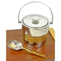 Seau à glace en métal chromé accessoires de bar à domicile refroidisseur de vin de Champagne seau à glace étanche Portable pour les utilisations de camps de pique-nique