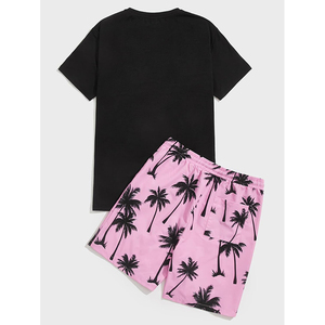 Ensemble décontracté d'été pour homme, 100% polyester, t-shirt à manches courtes et short, ensemble 2 pièces avec impression personnalisée - Product Image 5