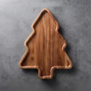 Handmade Mango Wood Christmas <b>Tree</b> Shape Cake <b>Stand</b> - Product Image 2