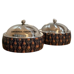 Sticker Meena Design Wooden <b>Food</b> <b>Warmer</b> Superior Quality handmade Casserole Classic Stylish Wholesale New Metal <b>Food</b> Hotpot - Product Image 3