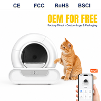 Bac à litière pour chat automatique, autonettoyant, fermé, rond, électrique, avec capteur intelligent, grand modèle, application WiFi Tuya