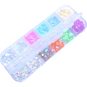 Nouvelles perles <span class=keywords><strong>de</strong></span> sirène Aurora aux couleurs bonbon, strass en cristal à dos plat, 12 grilles, à coller, pour nail art 3D DIY, vêtements et chaussures - Product Image 6