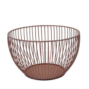 Panier de rangement pour ustensiles de cuisine en fer rose brillant bol en métal enduit de poudre corbeille à fruits pour bureau et rangement à domicile - Product Image 3