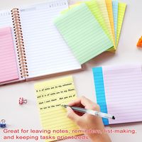 Vente en gros bon marché logo personnalisé réutilisable papeterie scolaire claire colorée blocs de papier à lettres notes autocollantes avec lignes pour le bureau
