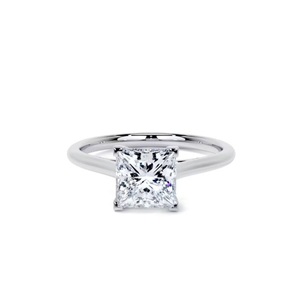 Bague en diamant IGI Princess Cut Lab Grown 14K or blanc massif F couleur VS1 clarté bijoux de mariage - Product Image 2
