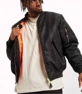 Blouson de vol en nylon décontracté à la mode avec logo personnalisé OEM blousons d'aviateur imperméables à poches latérales pour hommes - Product Image 1