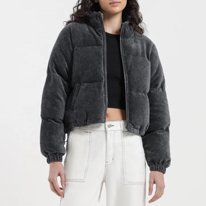 Custom Logo Padded Down <b>Jackets</b> Wholesale Fashion Zip up Bubble <b>Jacket</b> New Design <b>Women</b> Corduroy Puffer <b>Jacket</b> - Product Image 6