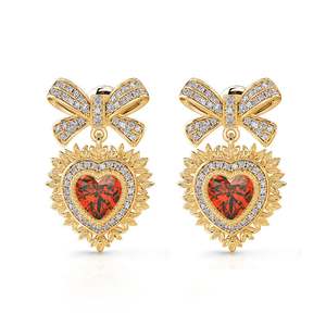 Jeulia Radiant Love Halo Heart Cut Rose Gold Plated Sterling <b>Silver</b> <b>Stud</b> Earrings - Product Image 1
