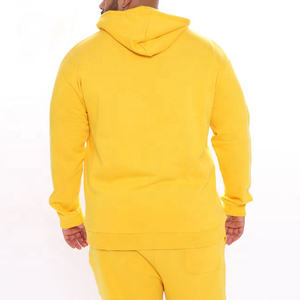 Ensemble de survêtement d'automne personnalisé 2 pièces pantalon à capuche pull jaune survêtement 100% coton coupe ajustée survêtement tendance vente en gros - Product Image 3