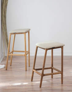 Best Selling Minimalist Cafe Shop <b>Furniture</b> Wooden Leg Vintage Leather Dining Upholstered <b>Bar</b> Chair Home <b>Bar</b> Living Room Hotel - Product Image 3