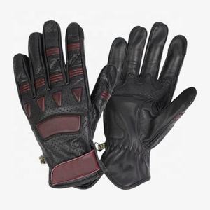 Guantes de Motocicleta de Cuero Clásicos Vintage Cafe Racer de Alta Calidad Personalizados para Verano - Product Image 3