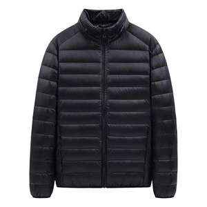 Ruso poliéster Canadá logotipo personalizado moda de los hombres invierno puffer acolchado con capucha motocicleta burbuja chaqueta para los hombres - Product Image 1