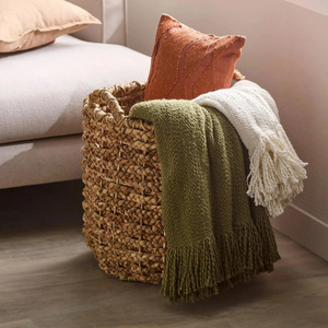Handmade Water <b>Hyacinth</b> <b>Basket</b> Multipurpose Storage for Kitchen Decorative Wholesale Bulk Orders Customizable Colors Supplier - Product Image 5