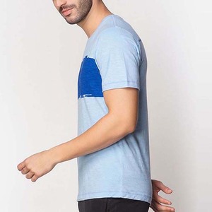 Bloque de color impreso bordado personalizado OEM diseño ropa de hombre camisas de manga corta ropa de verano cuello redondo Camiseta de algodón para hombres - Product Image 5