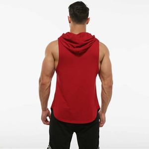 Streetwear entrenamiento con capucha camisetas sin mangas deportes culturismo Stringer músculo cortado camiseta hombres sin mangas gimnasio sudaderas con capucha - Product Image 3