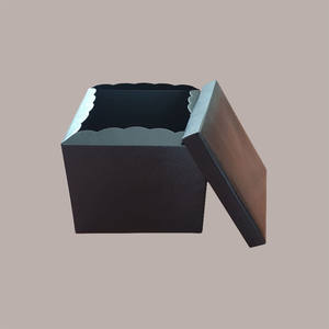 5 boîtes carrées en cuir noir 30x30H24 avec coffre en papier pour coffrets cadeaux de vacances - Product Image 5