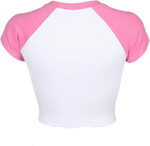 T-shirt en coton pour femme, imprimé personnalisé, été, uni, court, crop top, tee-shirt, haut, hip hop, coupe ajustée, crop top pour femme - Product Image 2