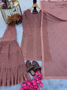 Vêtements indiens et pakistanais, modèles de gharara, salwar kameez sexy et magnifique pour filles punjabi, modèles de col, sarara, robe pour femmes, vente en gros - Product Image 3
